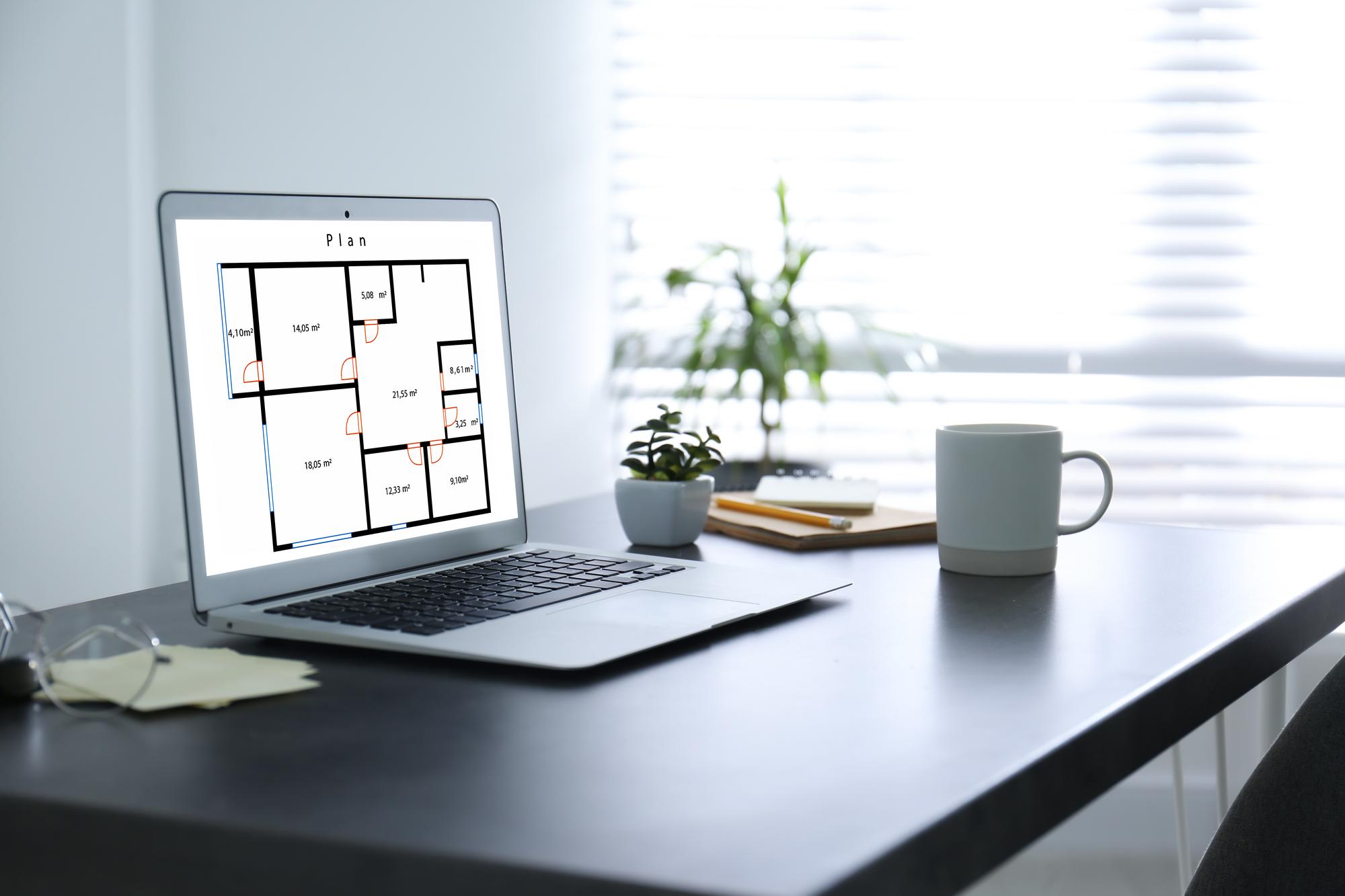 birou agenție imobiliară cu planuri
